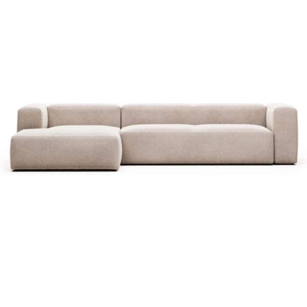 Blok, Chaiselong sofa, Venstrevendt, beige, stof