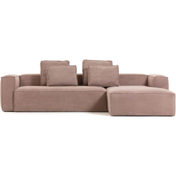 Blok, Chaiselong sofa, Højrevendt, lyserød, stof - Image 4