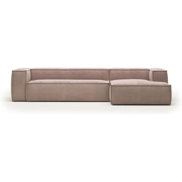 Blok, Chaiselong sofa, Venstrevendt, lyserød, fløjl - Image 2